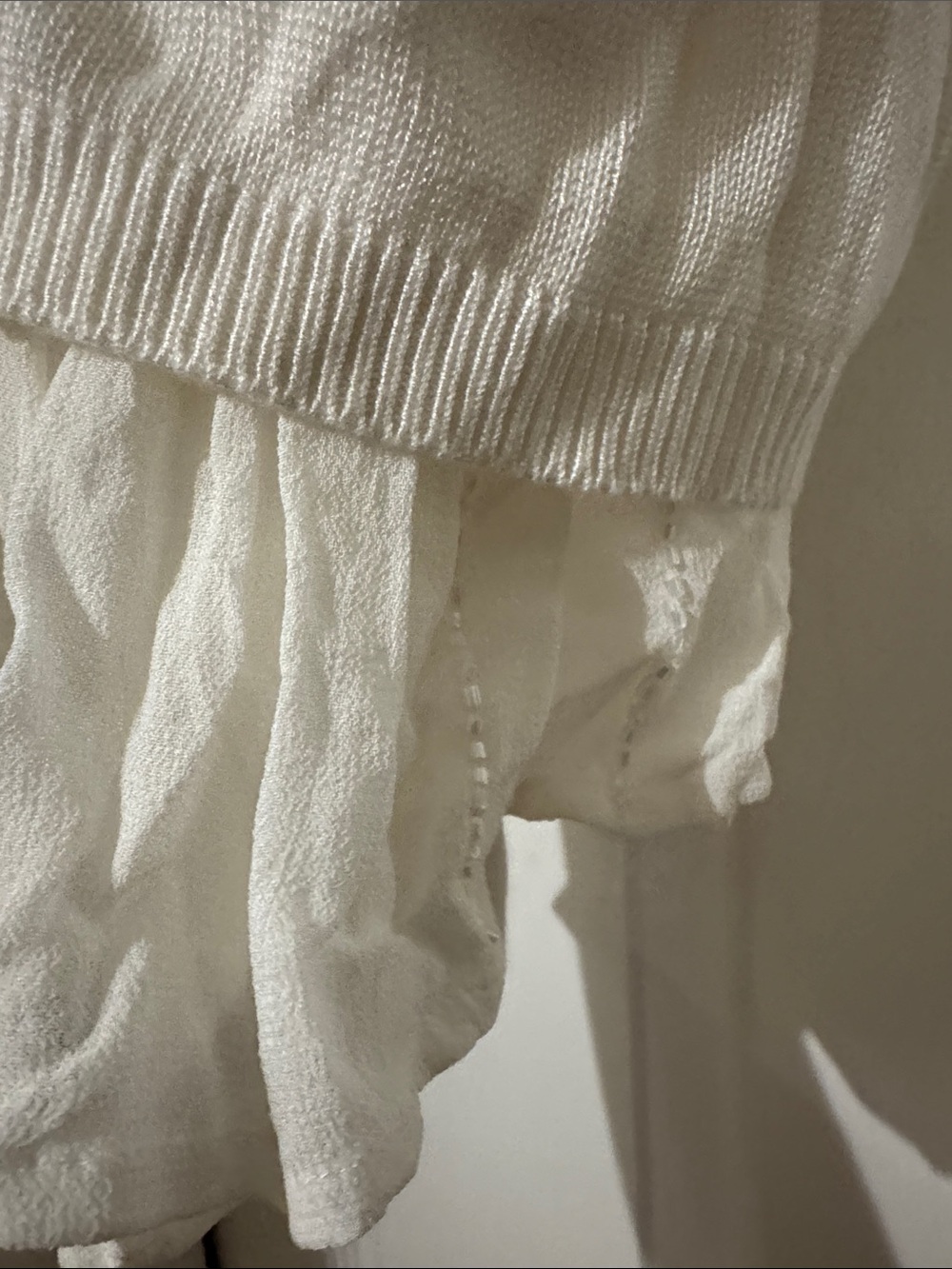 Chan Luu Cream Open-Front Ruffle Hem Cardigan - Picture 4 of 8
